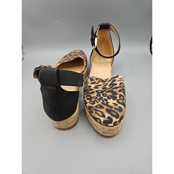 Naturalizer Strappy Wrap Platform Leopard Leo Print Wedge Sandals Heel Size 9 - Picture 6 of 12
